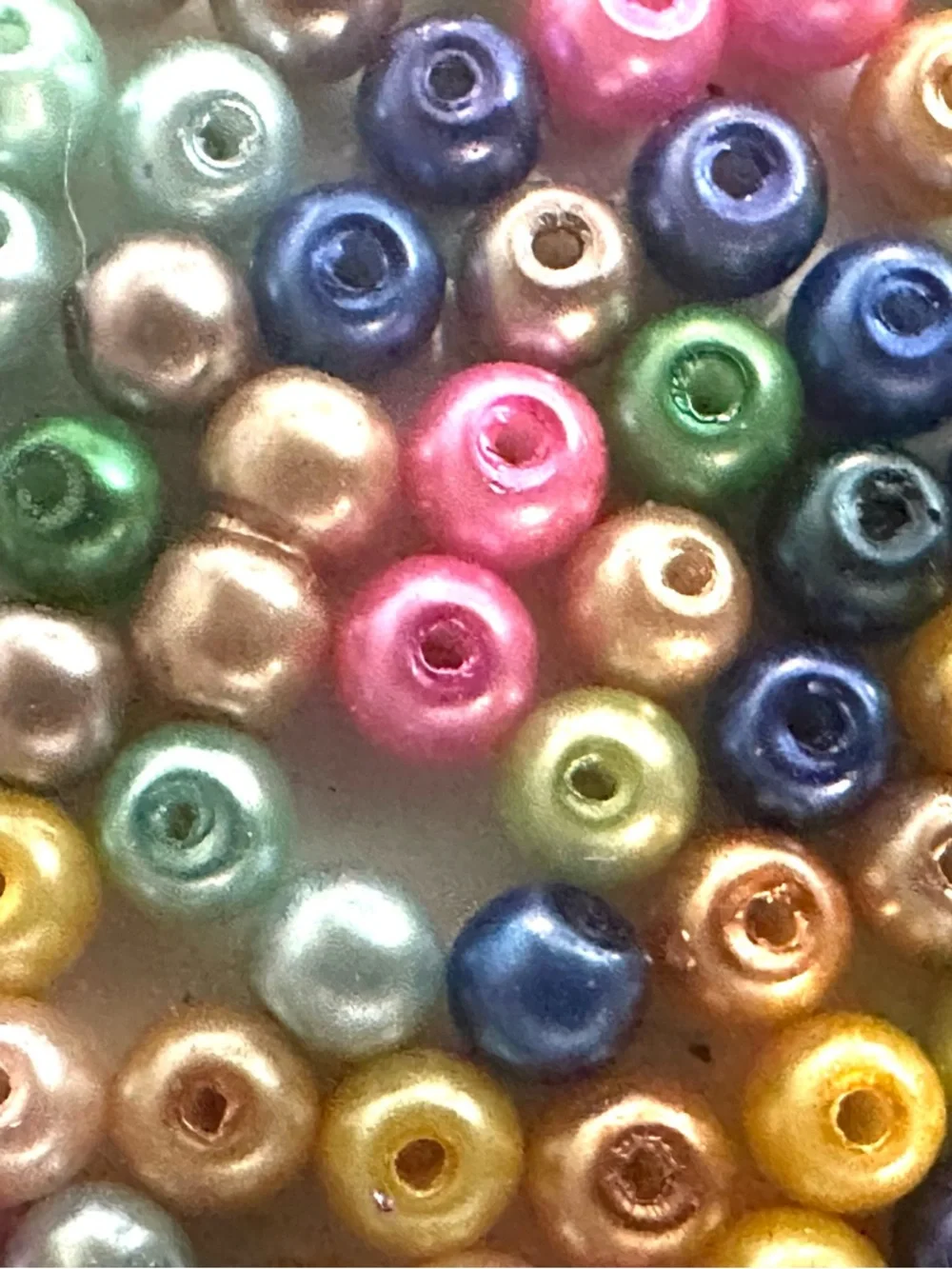 Mixed Color Round Glass Beads - Assorted Shimmer